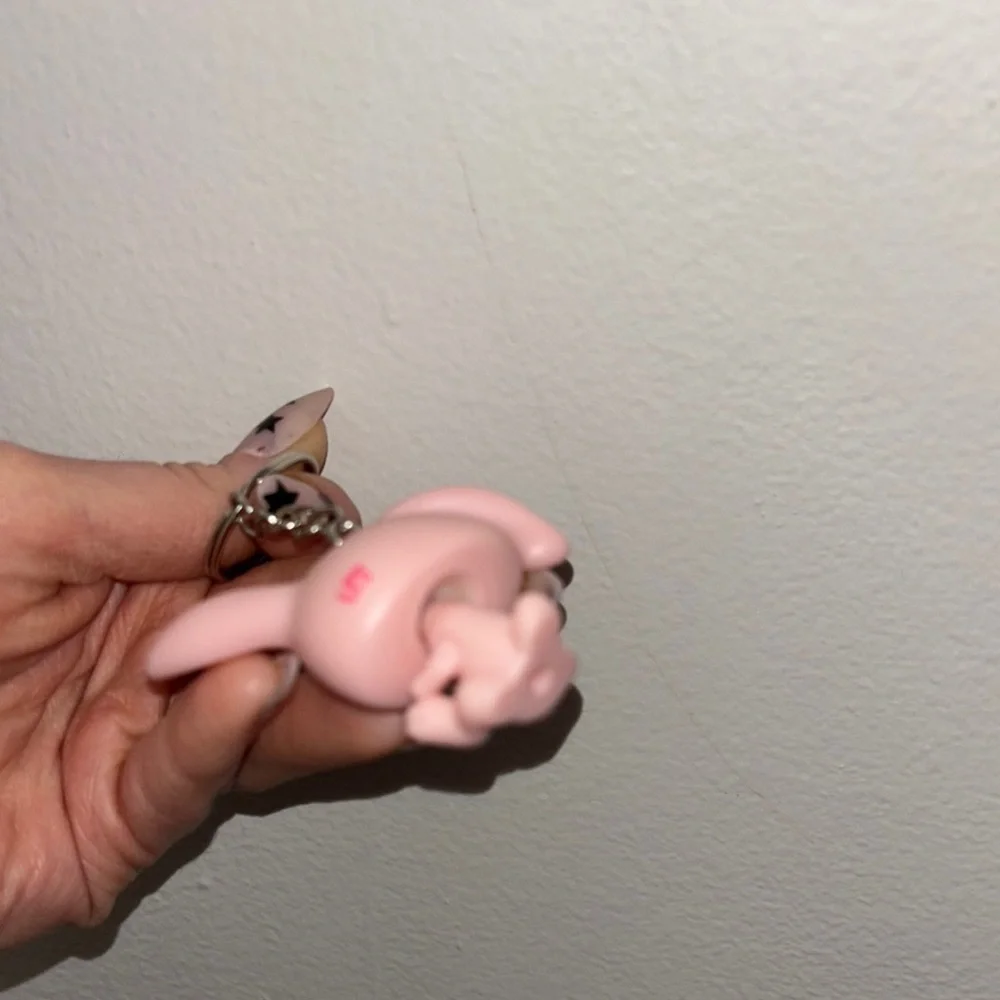 Pink Bunny littlest pet shop Keychain
